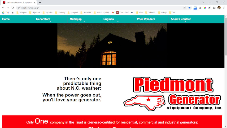 peidmontgeneratorand equipment.com website